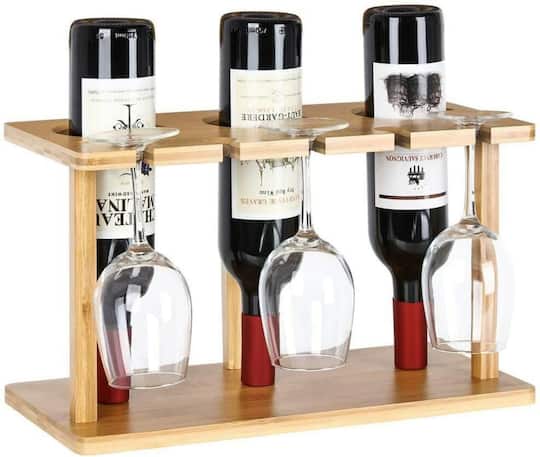 Bamboo Countertop Wine Holder Rack Michaels - Main Image